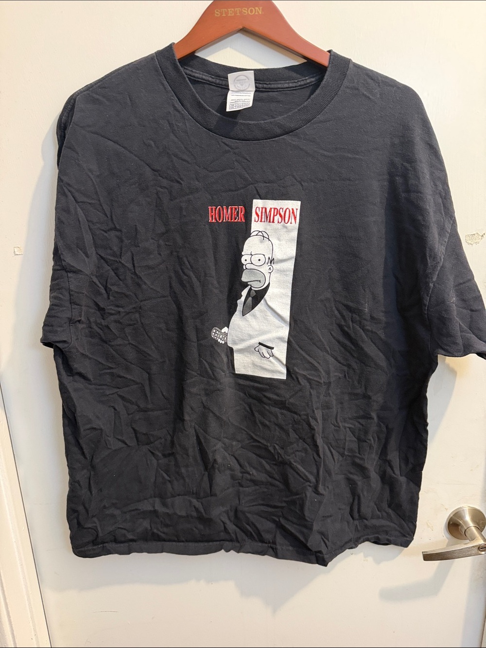 Vintage Black Short Sleeve Homer Simpson Graphic Tee